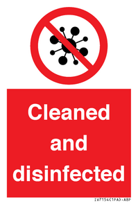 Cleaned and disinfected